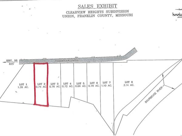 0 Lot 2  CLEARVIEW Drive, Union, MO 63084