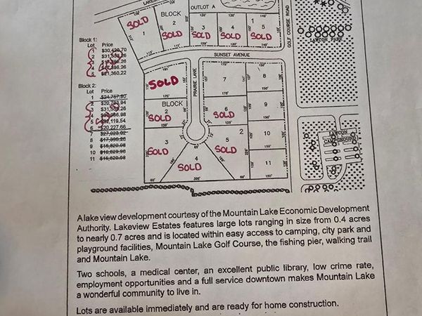 Blk 2 Lot 8 Sunset Avenue-Prairie Lane, Mountain Lake, MN 56159