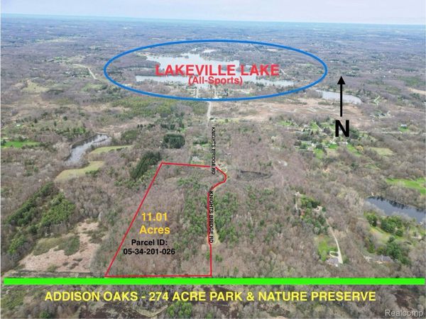11.01 Acres Vacant Land KNIGHTS BRIDGE Road, Addison Township, Mi 48367