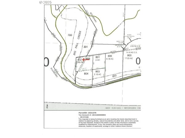 Big Fall Creek Rd, Unit 802, Fall Creek, OR 97438