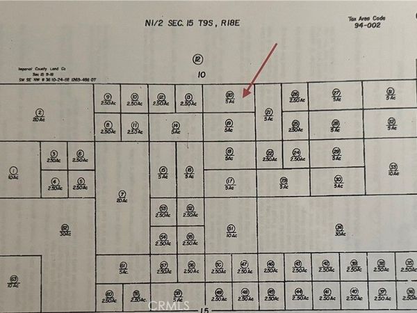 0 N1/2 OF NW1/4 OF NW1/4 OF NE1/4 SEC 15 T9S R18E, Winterhaven, CA 92283