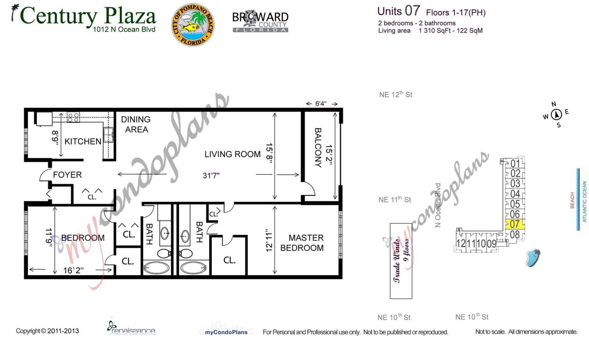 1012 N Ocean Boulevard, Unit 607, Pompano Beach, FL 33062 Photo