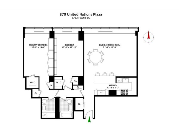 870 UNITED NATIONS Plaza, Unit 8C, Manhattan, NY 10017