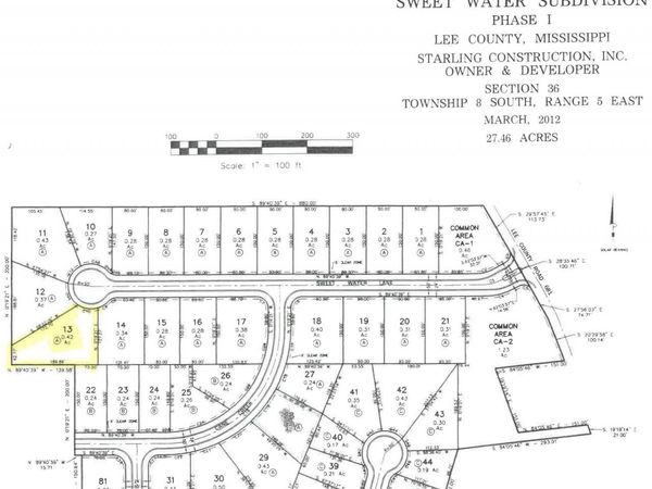 Lot 13 Sweet Water Lane, Saltillo, MS 38866