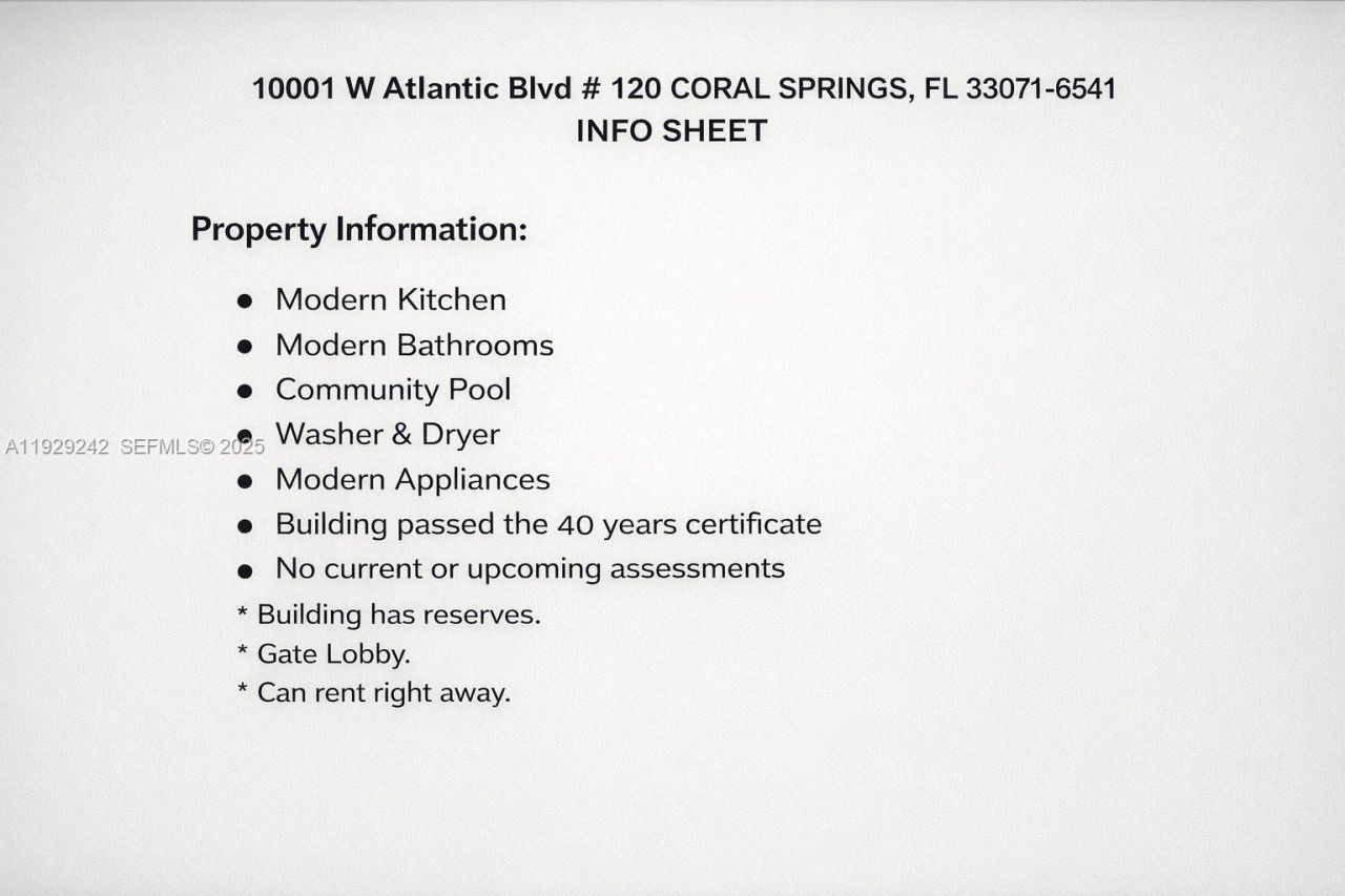 10001 W Atlantic Blvd, Unit 120, Coral Springs, FL 33071 Photo
