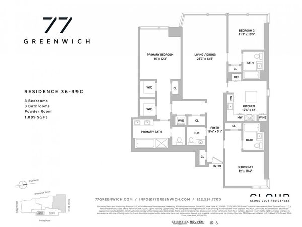 77 GREENWICH Street , Unit 37C, Manhattan, NY 10006