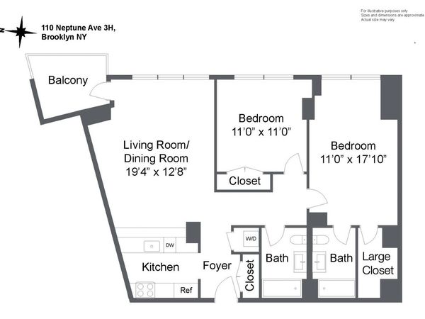 110 Neptune Avenue , Unit 3-H, Brooklyn, NY 11235