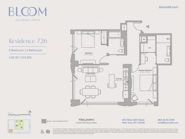 500 W 45th Street , Unit 726, Manhattan, NY 10036