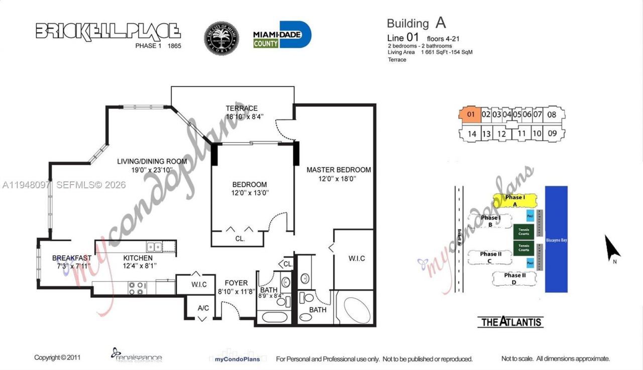 1865 Brickell Avenue, Unit A1501, Miami, FL 33129 Photo