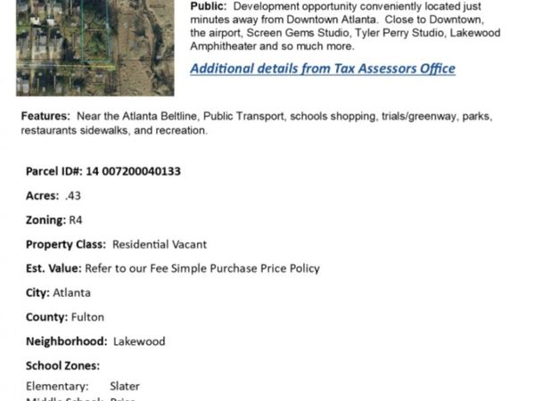 0 Upshaw Street S, Atlanta, GA 30315