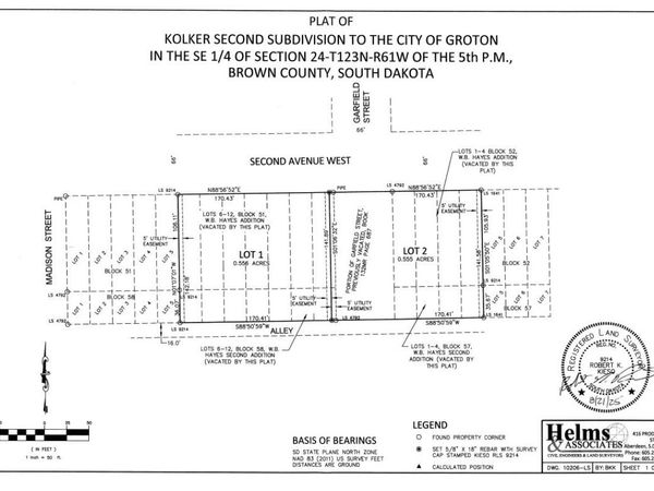 Lot 1 Kolker Second Subd, Groton, SD 57445