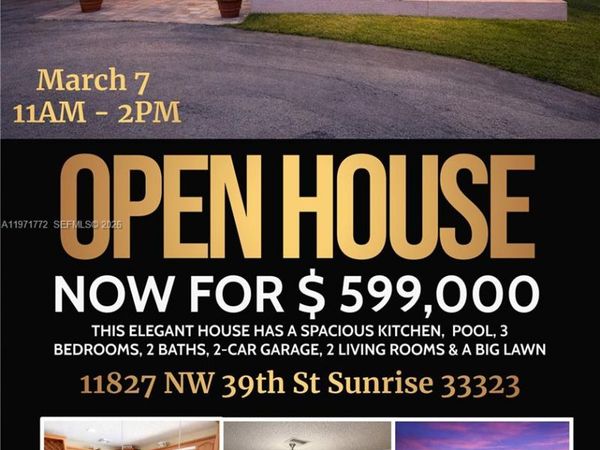11827 NW 39th St , Sunrise, FL 33323