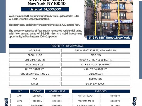 546 W 188th Street, New York (Manhattan), NY 10040