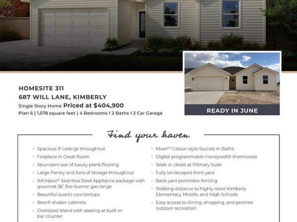 687 Will Lane, Unit Homesite 3, Kimberly, ID 83341