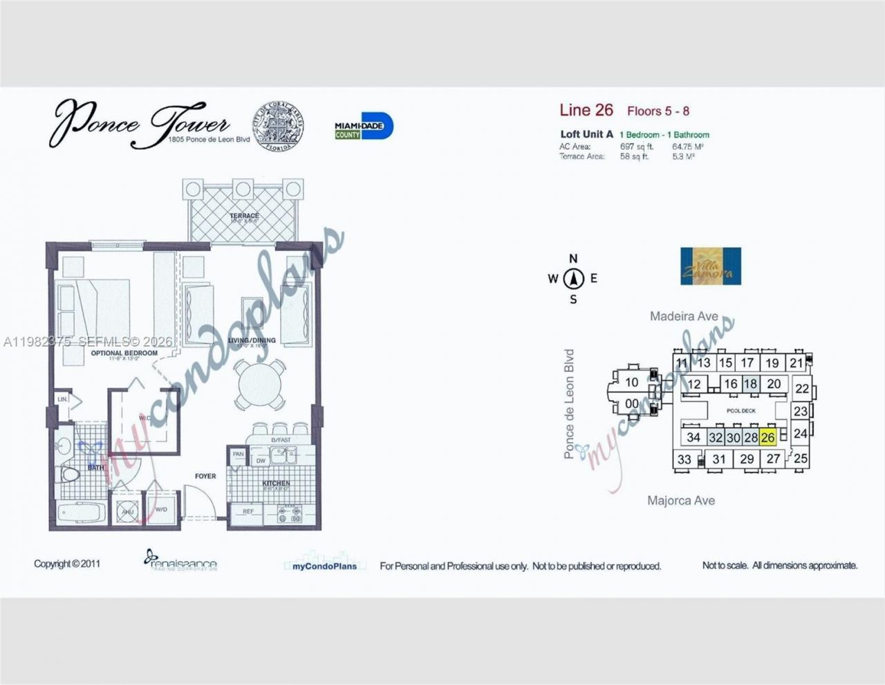 1805 Ponce De Leon Blvd , Unit 626, Coral Gables, FL 33134 Photo