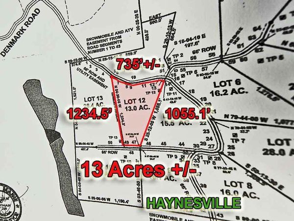 Lot 12 Denmark Road , Haynesville, ME 04497