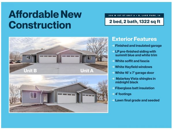 306 W 1st Street, Unit A, Lake Park, IA 51347