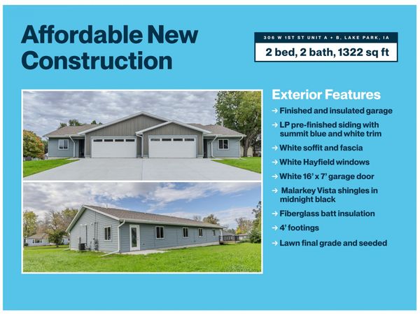 306 W 1st Street, Unit A, Lake Park, IA 51347