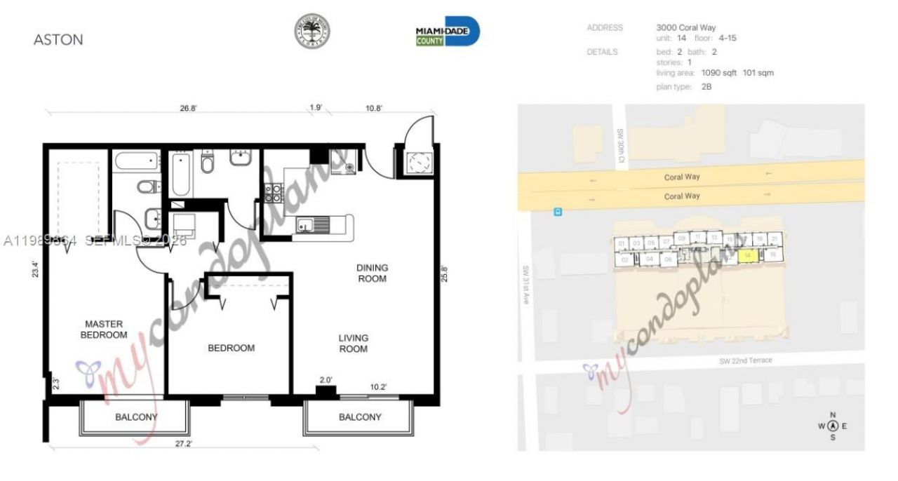 3000 Coral Way , Unit 1114, Miami, FL 33145 Photo