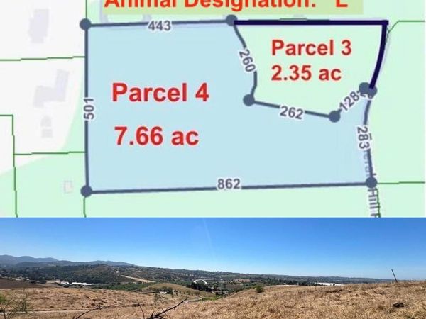 Parcel 3 & 4 Emerald Hill Road, Bonsall, CA 92003
