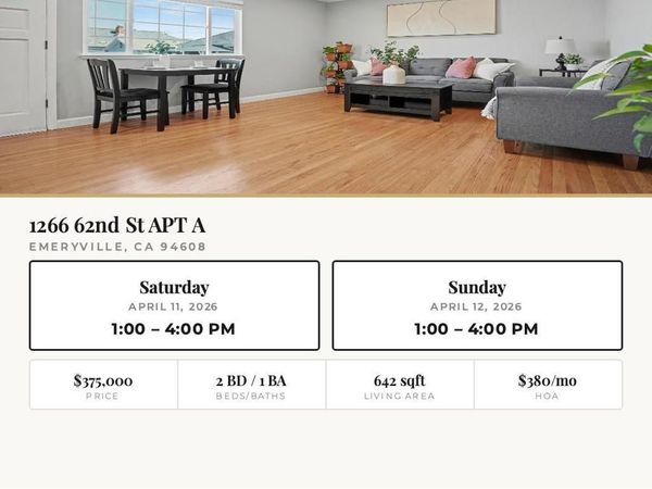 1266 62nd St, Unit A, Emeryville, CA 94608