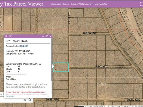11th (U8 B46 L33) Street NW, Rio Rancho, NM 87124