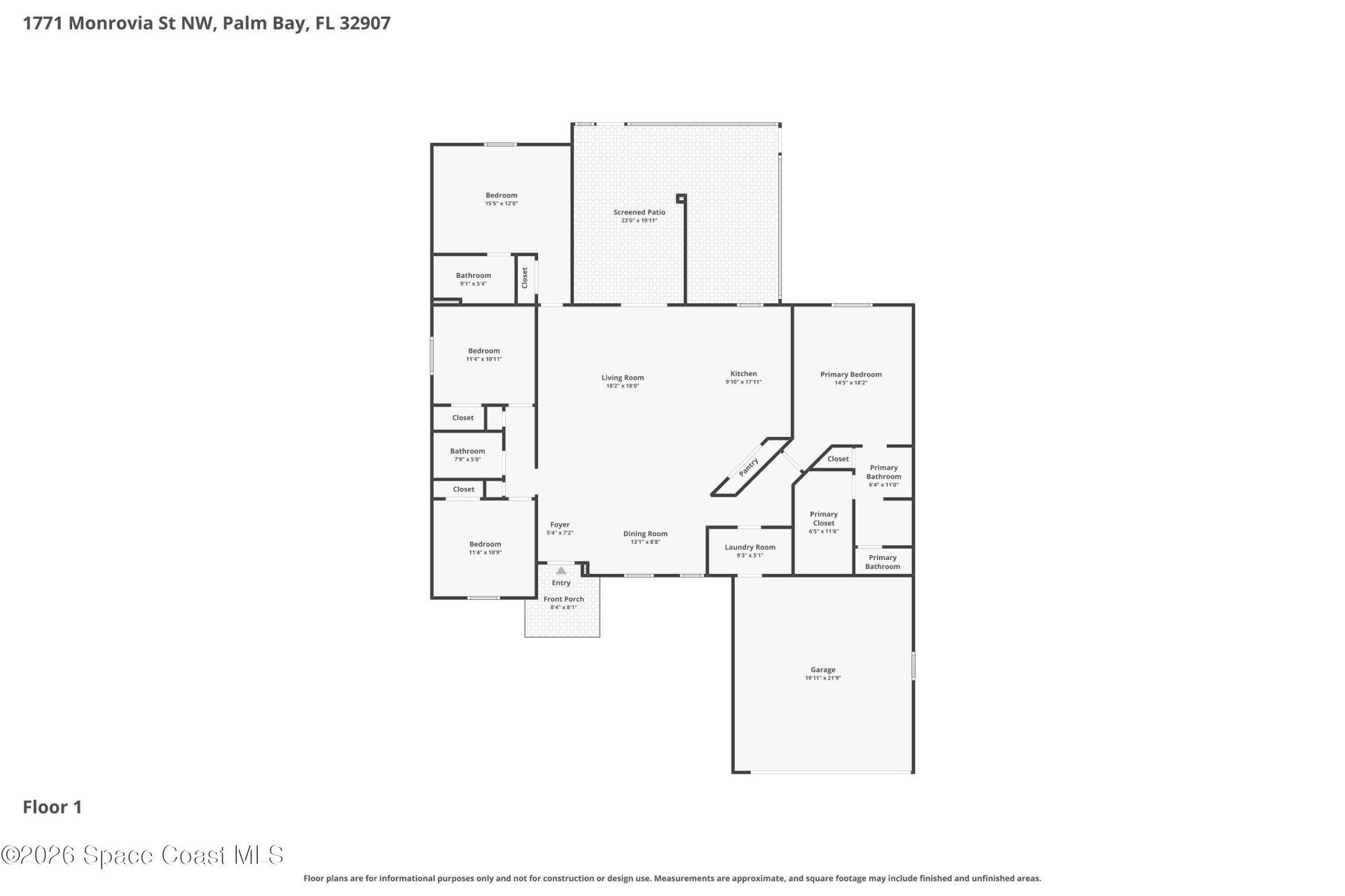 1771 Monrovia Street NW , Palm Bay, FL 32907 Photo