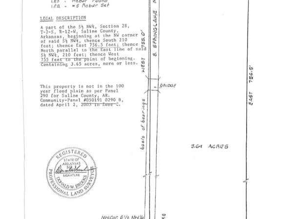 3.64 SPRINGLAKE, Hensley, AR 72065