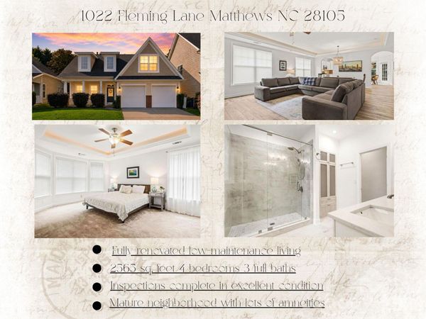 1022 Fleming Lane, Matthews, NC 28104