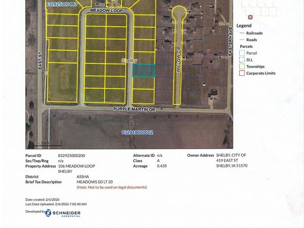LOT 20 106 Meadow Loop, Shelby, IA 51570