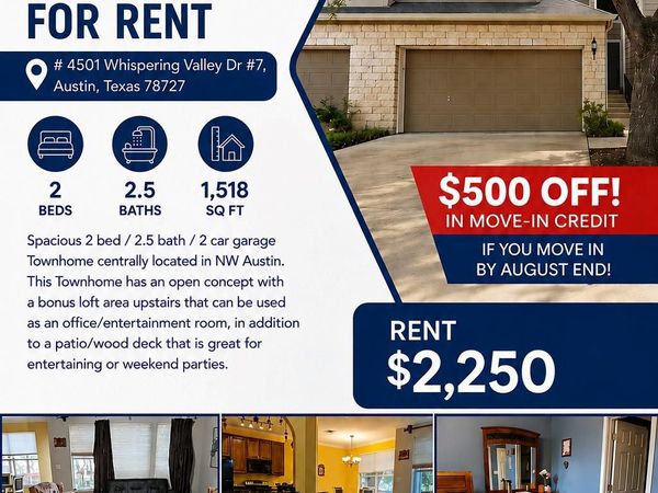4501 Whispering Valley DR, Unit 7, Austin, TX 78727