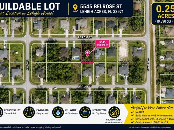 5545 BELROSE STREET , LEHIGH ACRES, FL 33971
