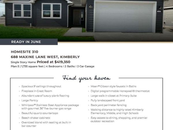 688 Maxine Lane West, Unit Homesite 3, Kimberly, ID 83341
