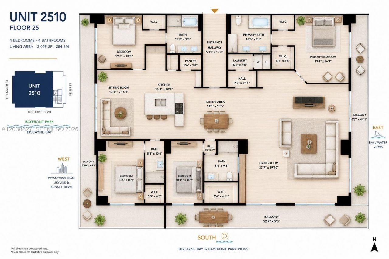 50 Biscayne Blvd , Unit 2510, Miami, FL 33132 Photo