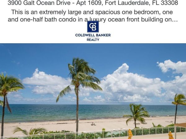 3900 Galt Ocean Drive, Unit 1609, Fort Lauderdale, FL 33308
