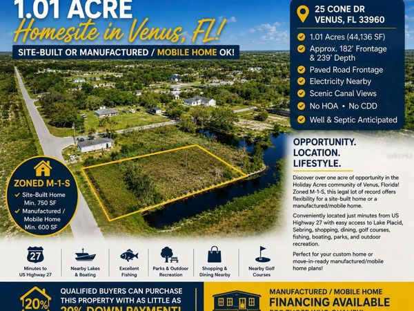 25 CONE DRIVE , VENUS, FL 33960