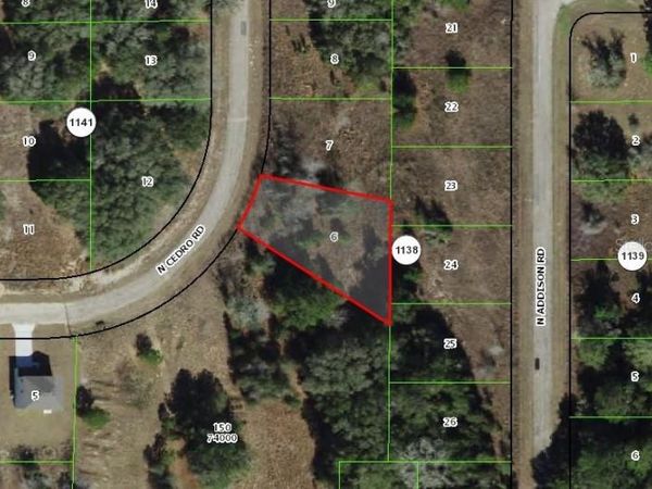 7813 N CEDRO ROAD , DUNNELLON, FL 34434
