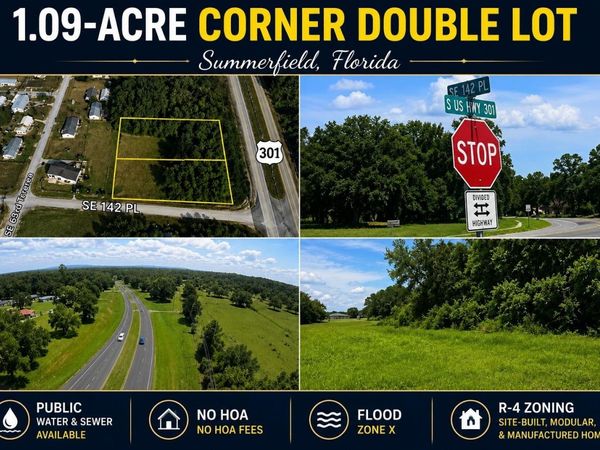 Corner SE 142ND PLACE & S US HWY 301 , SUMMERFIELD, FL 34491