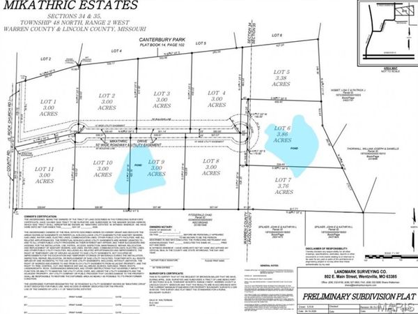 0 Lot 3 Mikathric Estates , Warrenton, MO 63383