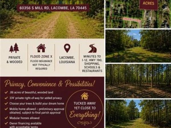 60356 S MILL Road , Lacombe, LA 70445