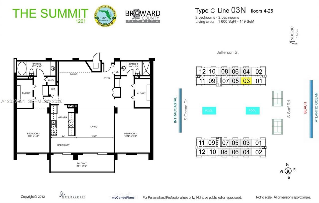 1201 S Ocean Drive , Unit 1703N, Hollywood, FL 33019 Photo