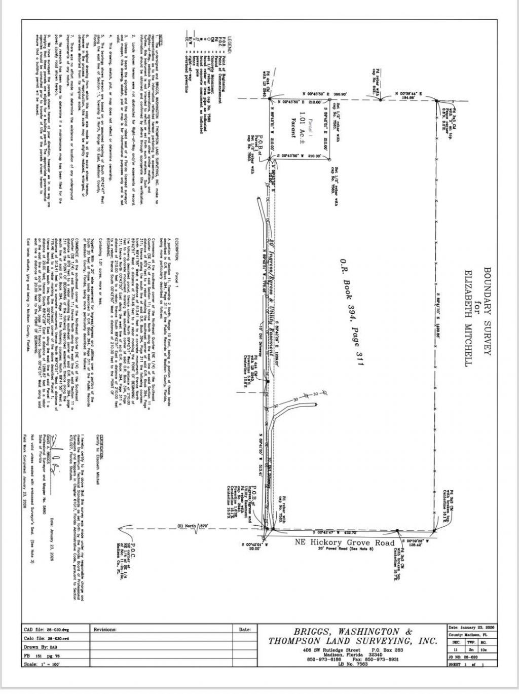 1 Acre NE Hickory Grove Road, Pinetta, FL 32350 Photo