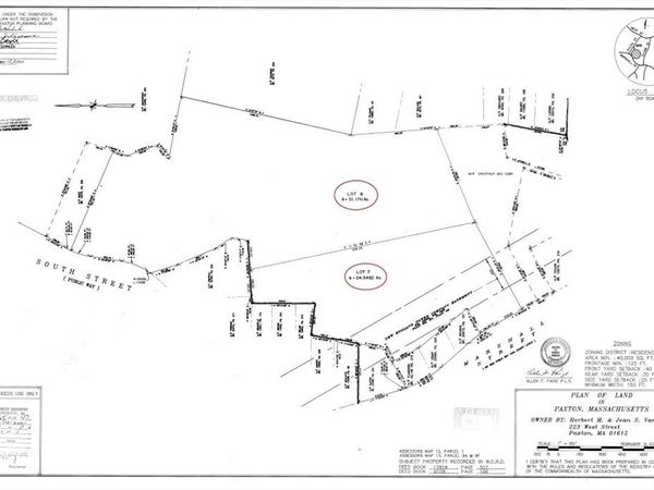 Lots 7&8 Marshall St. & South St, Paxton, MA 01612