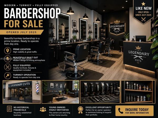 Turnkey Modern Barbershop in Prime Location , Fort Lauderdale, FL 33308