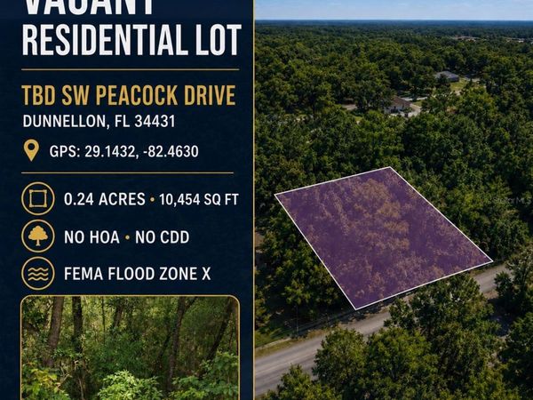 SW PEACOCK DRIVE , DUNNELLON, FL 34431