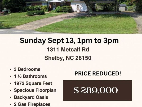 1311 Metcalf Road, Shelby, NC 28150