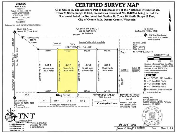 KING STREET, Oconto Falls, WI 54154