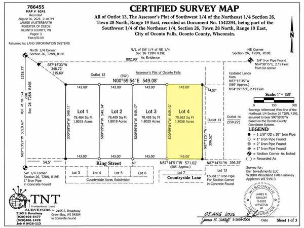 KING STREET, Oconto Falls, WI 54154
