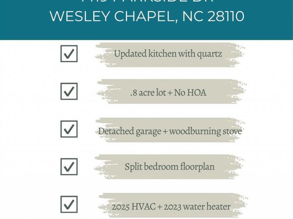 1419 Parkside Drive , Wesley Chapel, NC 28110