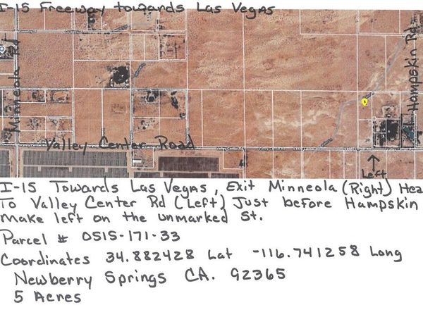 33 Valley Center, Newberry Springs, CA 92365